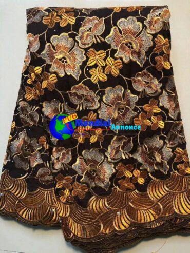 Latest African Cotton Diy Lace Fabric With Stones 2023 High Quality Swiss Lace For Sewing Nigeria Wedding Party Dresses Women