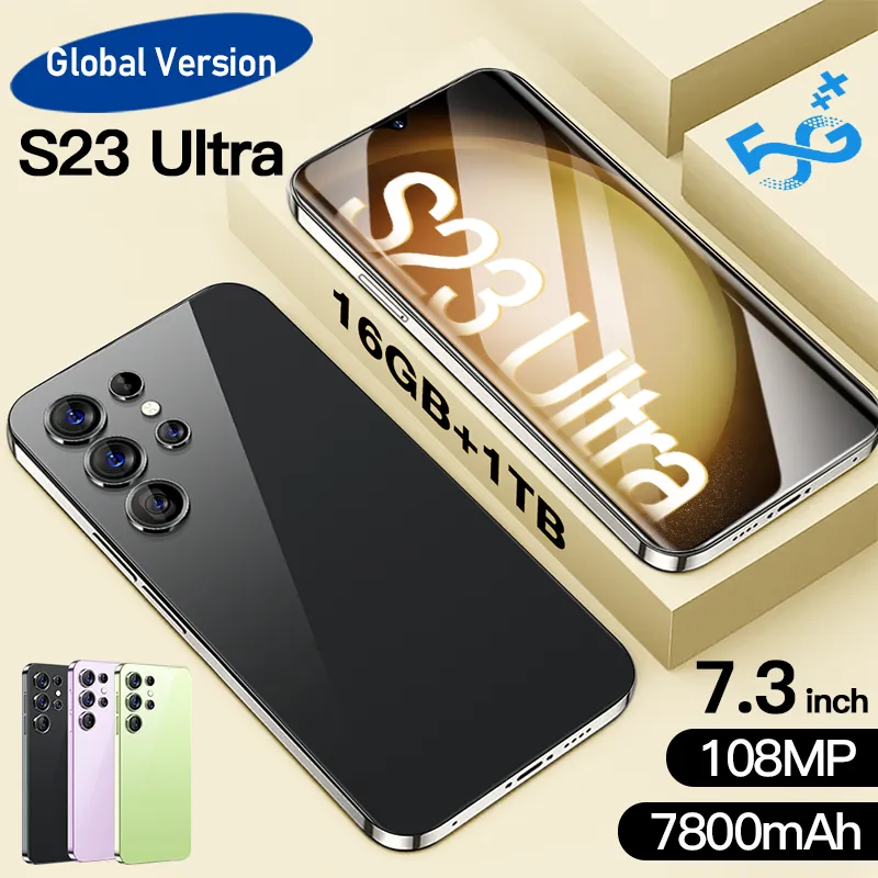 New s23 ultra 5g smartphone android original phone 7800mAh cellphones 16GB+1TB mobile phones 7.3inch HD unlock global version