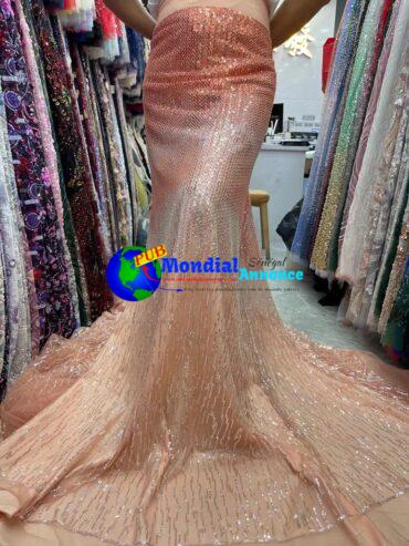 Hot Sale Wedding Party Dresses For Women Nigeria Fashion Design Top Quality Embroidery Net Lace Beads With Sequins in 2023