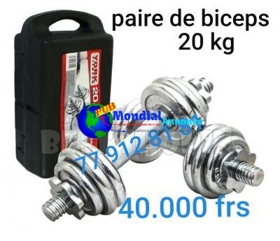 Paire de biceps neuve 20 kg total