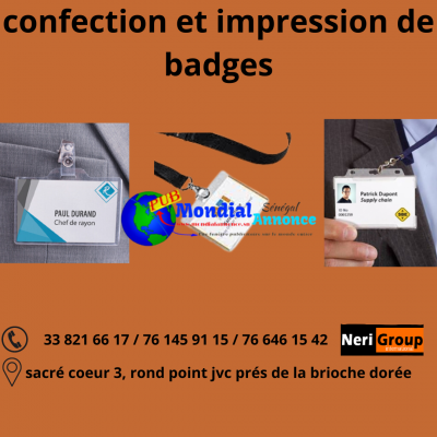 CONFECTION ET IMPRESSION DE BADGES À BAS  PRIX