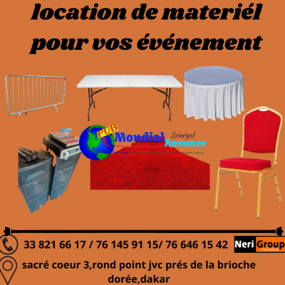 LOCATION DU MATÉRIEL POUR VOS ÉVÉNEMENTS À BON