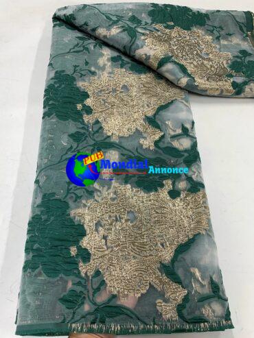 2023 High Quality African Organza Gilding Lace Fabric French Brocade Jacquard Lace Fabric Nigeria For Women Wedding Party Dresse