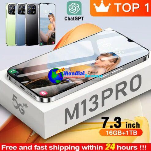 2023 New Original Unlocked M13Pro Mobile Phone 7.3HD 16+1T SmartPhone 3G/4G/5G Dual Sim 48MP+108MP 7800Mah Android 13 Brand