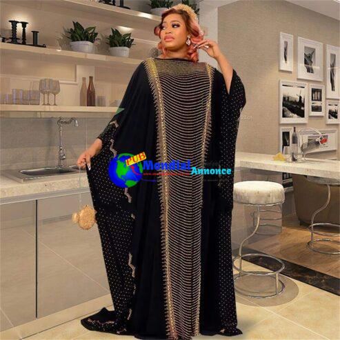 2023 Nigeria Turkey Caftan African Dresses for Women Traditional Ramada Abaya Muslim Diamond Boubou Robe Clothes Dress 8630#