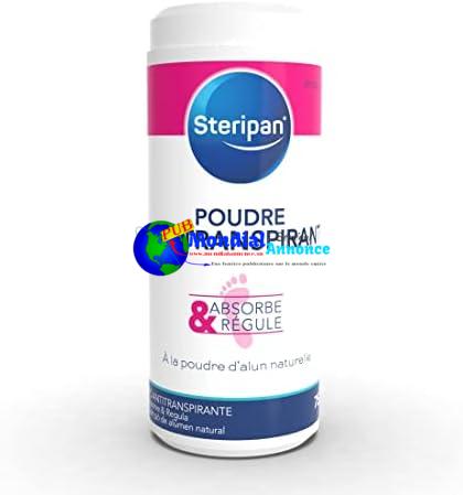 STERIPAN FOOTCARE – Steripan Poudre Anti-transpirante pour les Pieds – Régule La Transpiration – Elimine Les Odeurs – Efficacité 24 h – 75 g