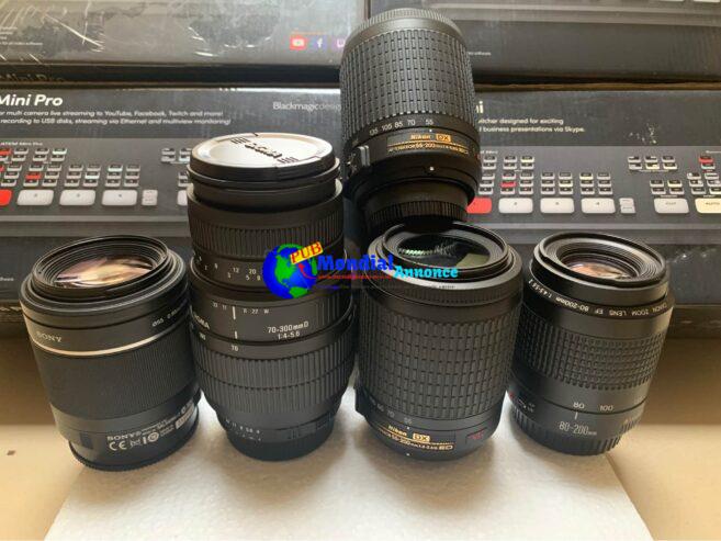 Objectif Nikon
 Sigma 70-300 mm / ouverture 4 – 5.6 
 TAMRON 18-250 mm / ouvertu…