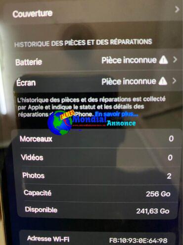 iPhone 12 Pro Max 256g message écran et batterie a tout le reste nickel prix 310…