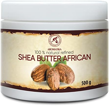 Beurre de Karité Africain 500g – Raffiné – Ghana – 100% Pur & Naturel – Beurre de Karité Idéal pour Cheveux – Peau – Lèvres – Visage – Soin du Corps – Beurre de Karité