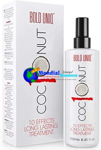 Spray Cheveux Noix de Coco – Produit Naturel de Réparation et Protection des Cheveux Abimés par la Chaleur – Traitement pour Cheveux Secs, Anti Frisottis, UV, Antistatique – 250 ml