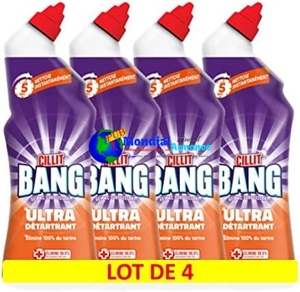 Cillit Bang Gel WC Nettoyant Surpuissant Calcaire/Toilettes 750 ml – Lot de 4