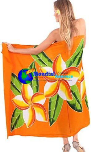 LA LEELA Femme Sarong de Plage Wrap Bikini Paréo Longue Cover Up Maillot de Bain Jupe Sarong