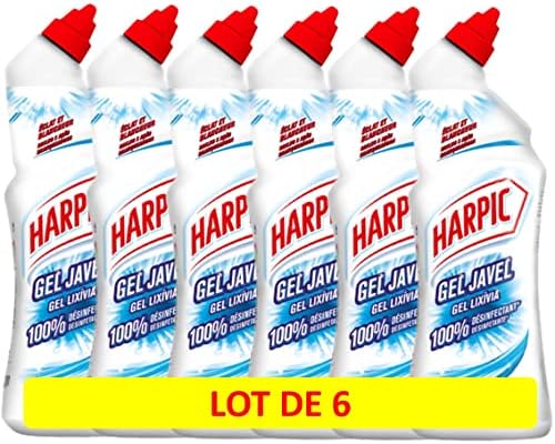 HARPIC Gel WC Javel 750 ml (Lot de 6, Eclat et Blancheur)