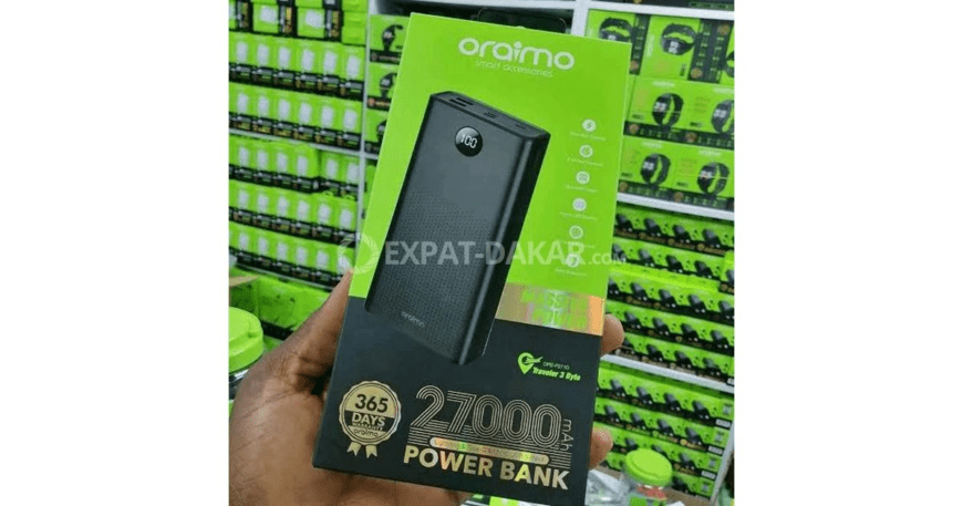 Power Bank – Oraimo – 27000mAh – Noir – Grand-Dakar