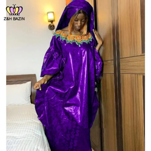 African Bazin Rich Long Dresses For Women Nigeria Traditional Wedding Party Basin Riche Robe Femme Original  Ceremony Clothing