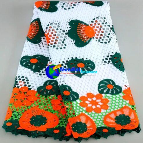 African Colorful Water Soluble Lace Fabric 2023 High Quality Nigeria Guipure Cord Stones Lace For Women Evening Dresse Material