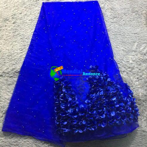 African Lace Fabric 2023 High Quality Lace Royal Blue Nigerian Lace Fabrics For Women French Beaded 3D Lace Fabric M23631