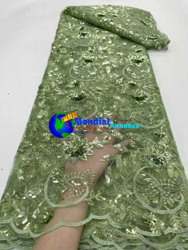 African dresses for woman tulle fabric with sequins tissu dentelle nigerian lace fabric high quality 5yard