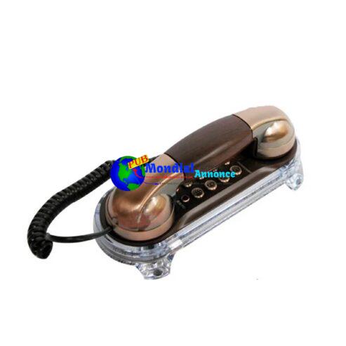 Antique Telephone Corded Elegant Phone Retro Trimline Telephones Landline with Metal Buttons Blue Incoming-Call Flashlight