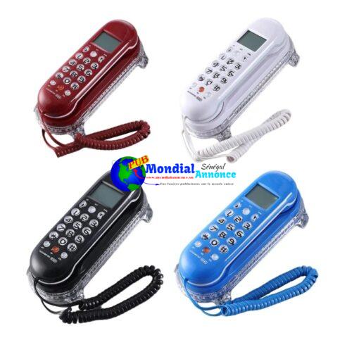 B365 Crystal Base Landline Phone Small Wall mounted Telephone Enhanced LCD Call Information Display and Redail