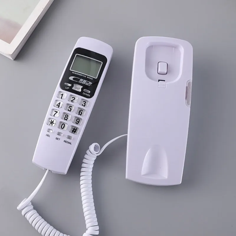 B666 Corded Phone Small Corded Landline  Redialing LCD Display Home Office Telephone Fixed Landline 896C