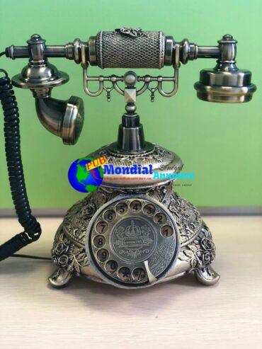 Black Wired Telephone Turntable for Old Fashioned Telephone dial-up Telephone with household Function