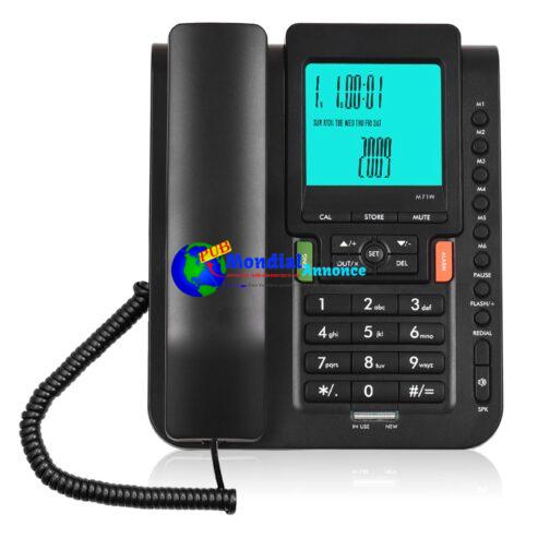 Corded Phone Desk Landline Phone Telephone DTMF/FSK Dual System One Button Memory Button Support Hands-Free/Redial/Flash