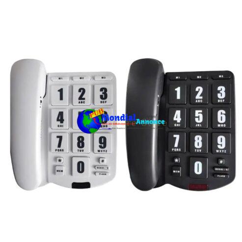 D0UA Big Button Landline Phone Desktop Telephone  Ringtone Fixed Home Phone