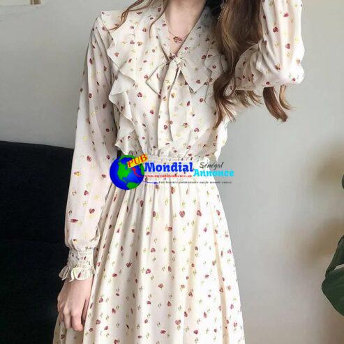 Floral Flower Clothes Spring New Long Sleeve Loose Pregnant Women’s Dresses Fashionable Sweet Long Dress for Maternity Women