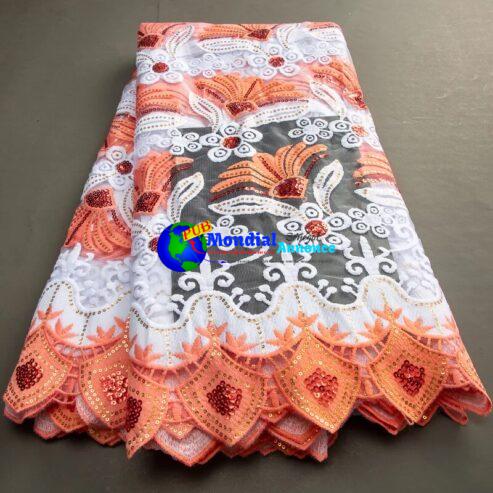 French Milk Silk Lace Fabric With Sequins 2023 New Colorful African Milk Silk Fabric Nigerian Lace For Women Dresses TY219