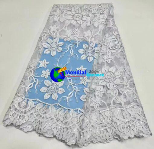 French Tulle Lace Fabric High Quality White Party Wedding Dresses Women Bridal 5 Yards Nigeria Embroidered Mesh 2023 African Net