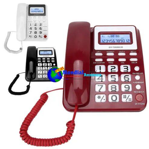 GY-T2020CID Landline Phone Household Wired Telephone Desk Phone With Speaker Voice Recorder Caller ID Calculator Function