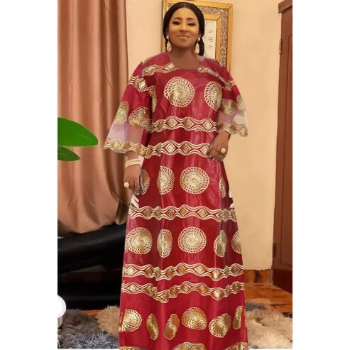 H&D African Dresses For Women Dresses For Women Ankara Bazin Lace Dress Elegant Hijab Abayas Robes Nigeria wedding Ramadan