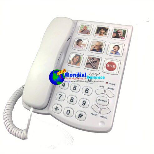 Hands Free Big Button Telephone for Seniors Elderly, Amplified One Button Touch Picture Landline Phone for Old People