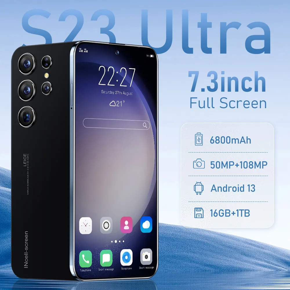 Hot New S23 Ultra Smart phone 7.3 inch Full Screen 4G/5G Cell Phone 16TB+1TB 7800mAh Mobile Phones Global Version Celulares