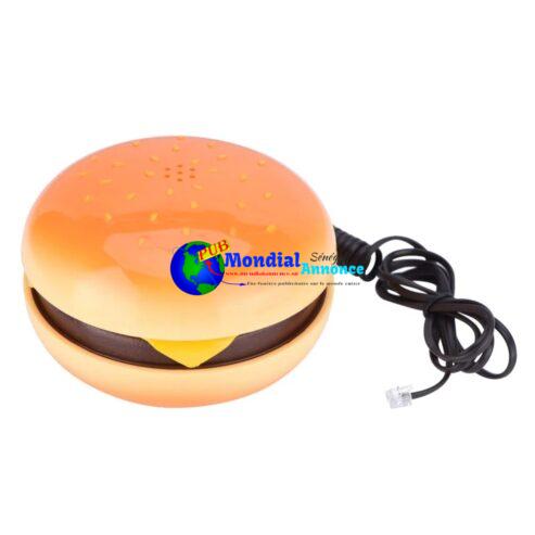 Househeld Landline Phone Hamburger Corded Telephone With Voice Dialing And Re-dial Function For Decor