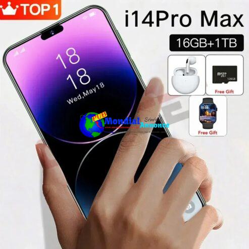 I14 Pro Max Smartphone 6.7 Inch 16GB+1TB Global Version HD Cell Phone 8000mAh Original Mobile Phones 4G 5G Sim Android Cellphone