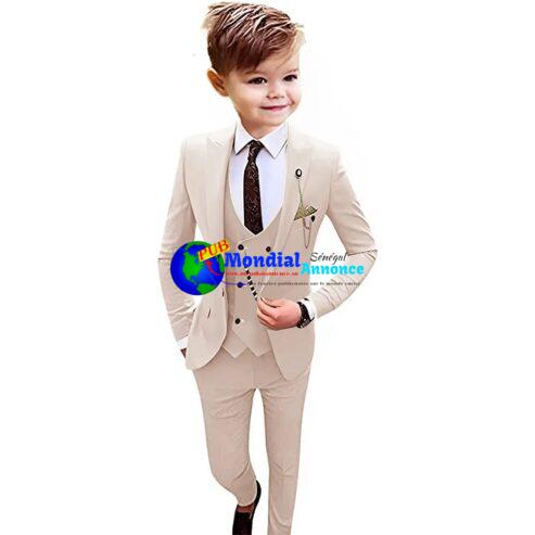 Kids Boys Formal Dress Suits 3 Piece Slim Fit Blazer Vest Pants Set Peaked Lapel Tuxedo Child Toddler Outfits Custom Weddings