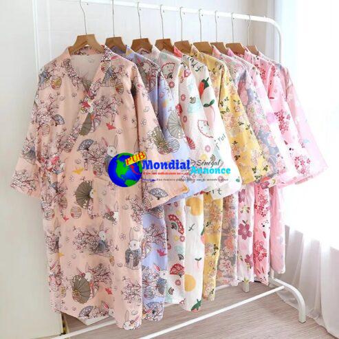 Ladies Cotton Kimono Bathrobe Loose Homewear Pajamas Robes for Women Multi Colors Printed Cardigan Sleep Wear Womens Robe