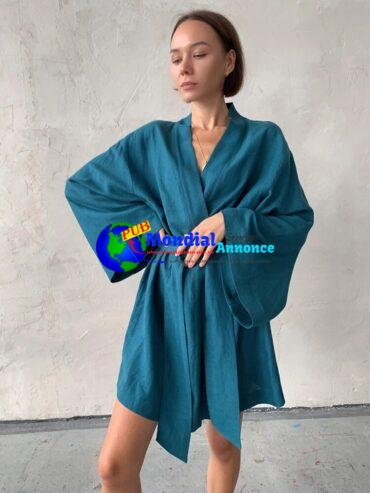 Linad Loose Robes For Women Long Sleeve V Neck Nightwear Solid Woman Clothes Winter Bathrobe Female Casual 2022 Pajamas Cotton