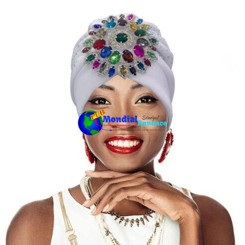 Luxury Rhinestones Turban Hat for Women 2023 New Lady Head Wrap African Geles Headtie Nigeria Headpiece Party Headwear Turbans