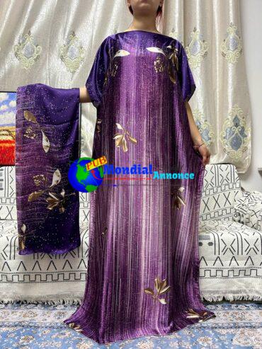 Muslim Abayas For Women 2023 Fashion Printed Satin Silk Loose Femme Robe African Nigeria Party Evening Dresses With Turban Belt