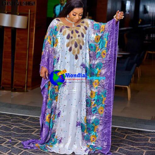 Nigeria Ladies Caftan Dress African Dresses for Women 2023 Traditional Loose Abaya Musulman Boubou Robe Africaine Femme Clothes