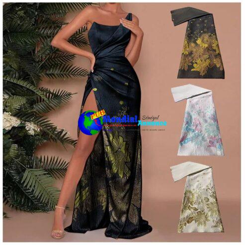 Nigeria Latest Brocade Jacquard Lace Fabric 2023 High Quality African French Jacquard Lace for Women Wedding Party Dresses