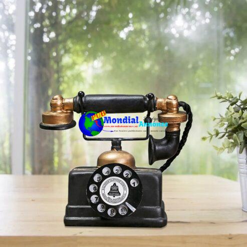 Retro Resin Artificial Telephone Model Vintage Style Home Decor Ornament Craft with Sufficient Durability and Ruggedness