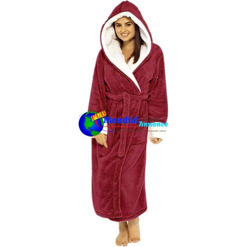 Sexy Women Nightwear Women Hooded Plush Soft Robe Fluffy Warm Fleece Shaggy Bathrobe Warm Winter Robes Nightgowns  Pajamas Robe