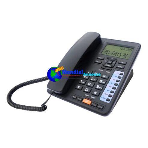 TC6400 2-Line Telephone Desktop Corded Landline with Backlit LCD Display CallerID Number Storage for Home Office Hotels