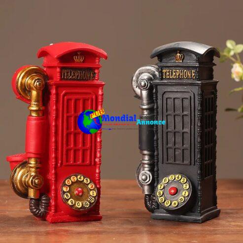 Telephone Figurines Phone Model Retro Resin Landline Collectible Vintage Decor Miniature Crafts Vintage Gifts for Home Decor