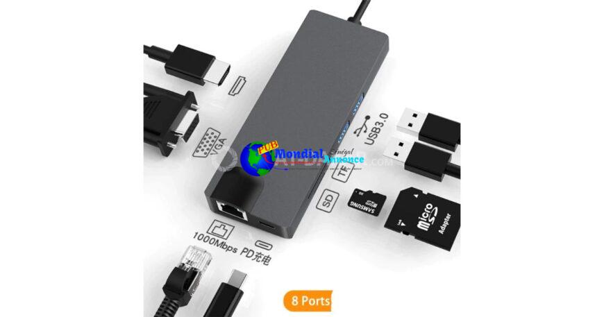 ADAPTATEUR TYPE-C VERS HDTV 8 EN 1