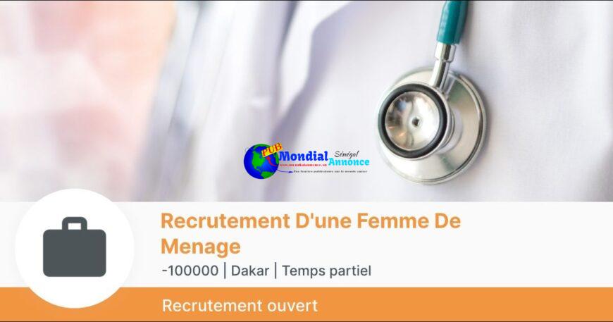 RECRUTEMENT D'UNE FEMME DE MENAGE